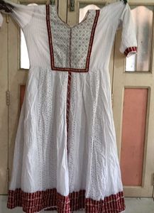 Elegant White anarkali gown