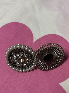 oxidised earrings and rings