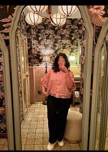 Pink Floral Print Ruffled Sleeve Top