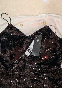 Sparkling Black Sequin Strapless Dress