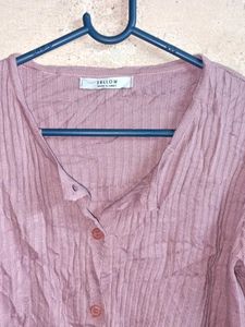 Lilac Ribbed Knit Cardigan Cropped