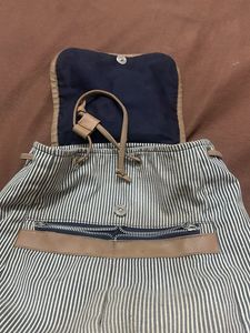 Striped Canvas Backpack