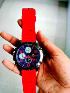 Naviforce Men's Watch Red Strap Chronograph