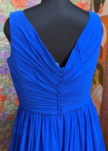 Stunning Royal Blue V-Neck A-Line Dress