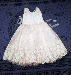 Elegant White Lace Gown for girls