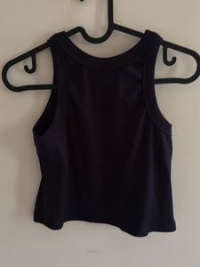 Desi Minimals Navy Cropped Tank Top