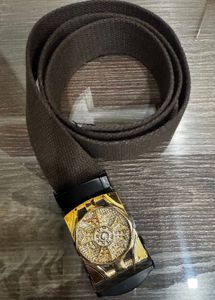 Stylish Brown Leather Belt &amp; Watch Set
