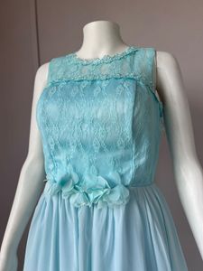 Vintage Aqua Chiffon Gown FIXED PRICE