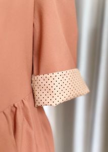 Peach Dress with unique cuff detailing