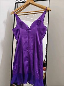 Elegant Purple Ruffle Dress