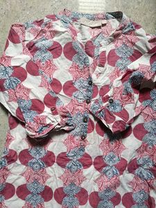 Vibrant Block Print Cotton Kurta
