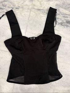 F21 Sheer Black Asthetic Corset Style Top(xs)