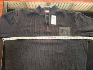 Men's Black Half-Zip Pullover Sweater