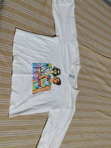 Graphic Print Long Sleeve T-Shirt size m crop tshi
