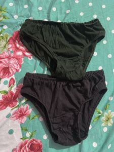 Comfortable Black & Dark Green cotton Panties