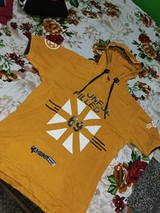 Yellow Graphic Hoodie T-Shirt