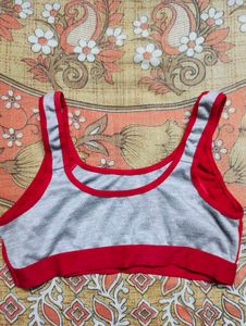 Grey & Red Sports Bra