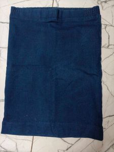 Blue Denim Elastic Waist Pants