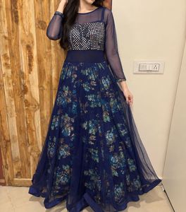 Stunning Blue Floral Ethnic Gown