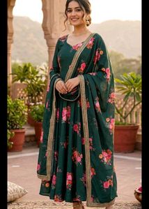 bust 34 Floral Print Anarkali Suit