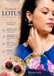 Handmade Lotus Earrings with Pearls