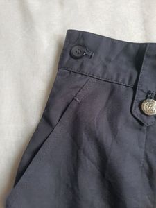 Dark Blue Pleated Midi Skirt