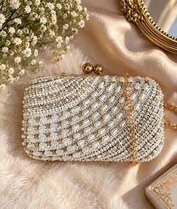 Embellished Clutch Bag with Pearls