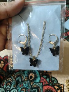 Butterfly Necklace,Earrings and bracelet Set