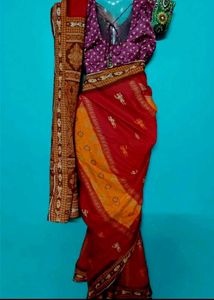kalamkari red pure cotton saree