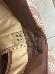 Brown Faux Leather Pants with Belt