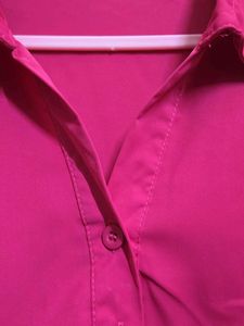 Bright Pink Button-Up Shirt