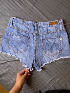 Distressed Denim Shorts