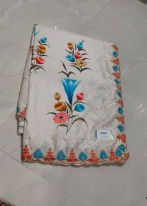 Elegant Floral Print with cut work embroidery Sare