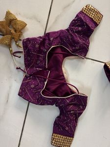 Elegant Purple Embroidered Lehenga Choli Set