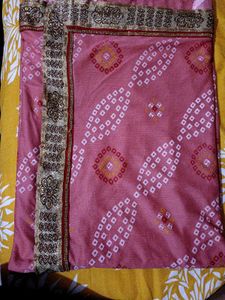 Elegant Pink Bandhani Saree