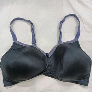 Comfortable🥰 Black Bra with Gray Trim