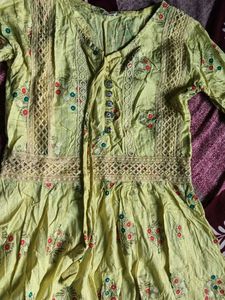Boho Yellow Embroidered Dress