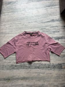 Magenta Graphic Crop Top
