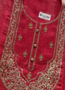 Elegant Pink Embroidered Kurta material