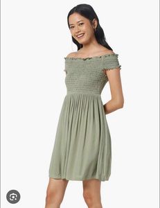 Smocked Off-Shoulder Mini Dress