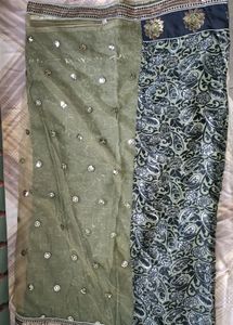 Half Net saree