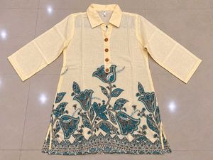 Cream Printed Kurta Set with Palazzo Pants