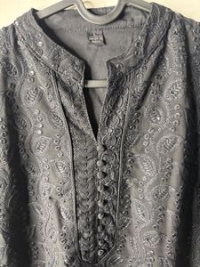 Elegant Black Chikankari Kurta