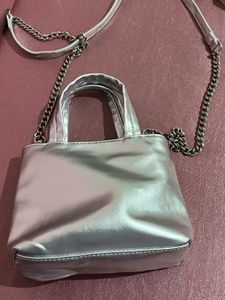 Chic Silver Mini Handbag