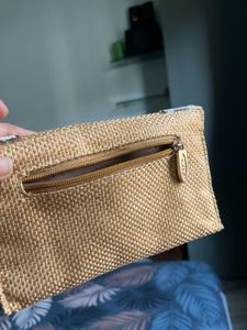 Embellished Woven Clutch Bag