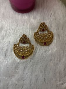 Exquisite Gold-Plated Chandbali Earrings