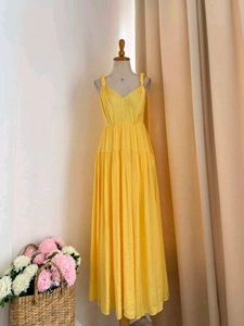 Vibrant Yellow Tiered Maxi Dress