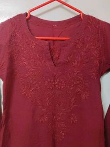 Maroon Kurta
