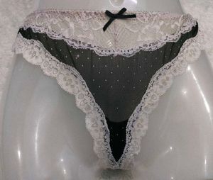 Elegant Lace Trim G-String Panty 🖤
