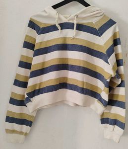 Striped Cropped Hoodie
